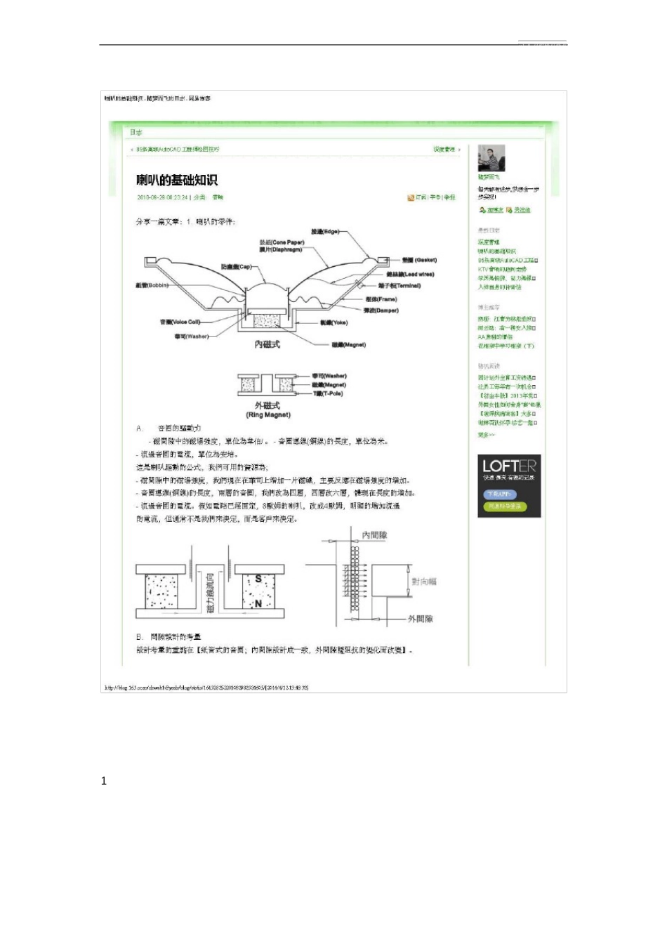 扬声器结构参数公式及音箱音腔设计实列综合整理_第1页