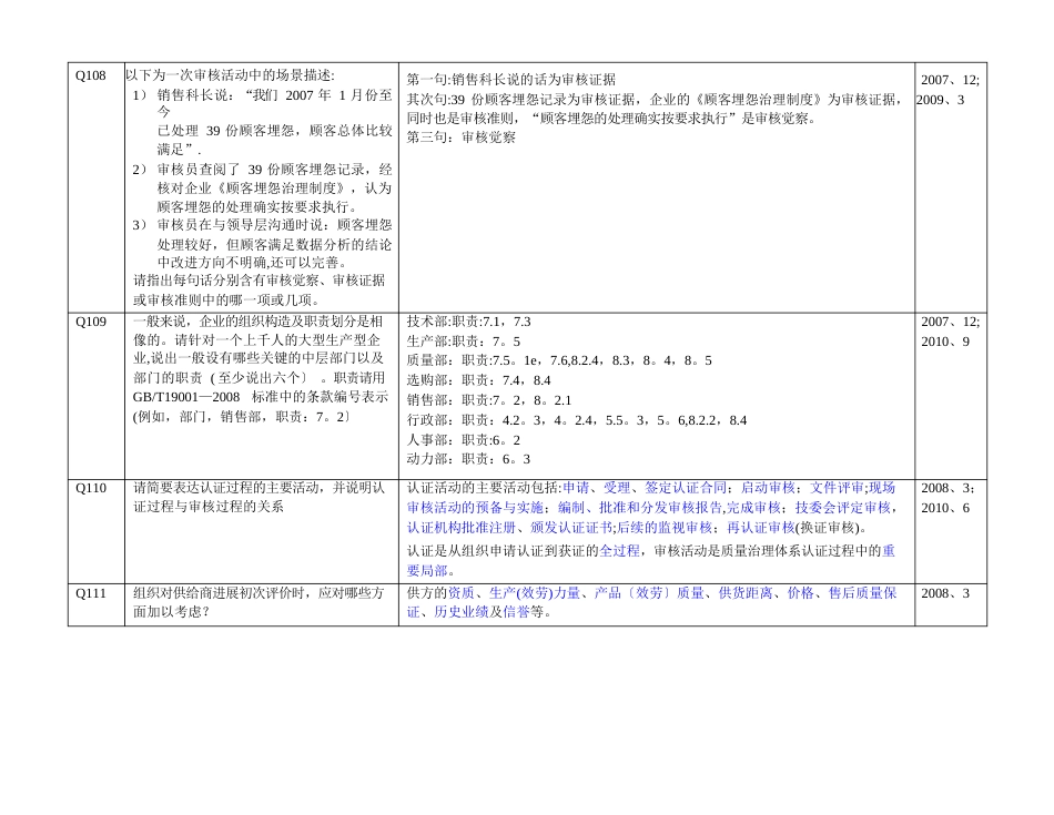 质量管理体系审核知识试题_第3页