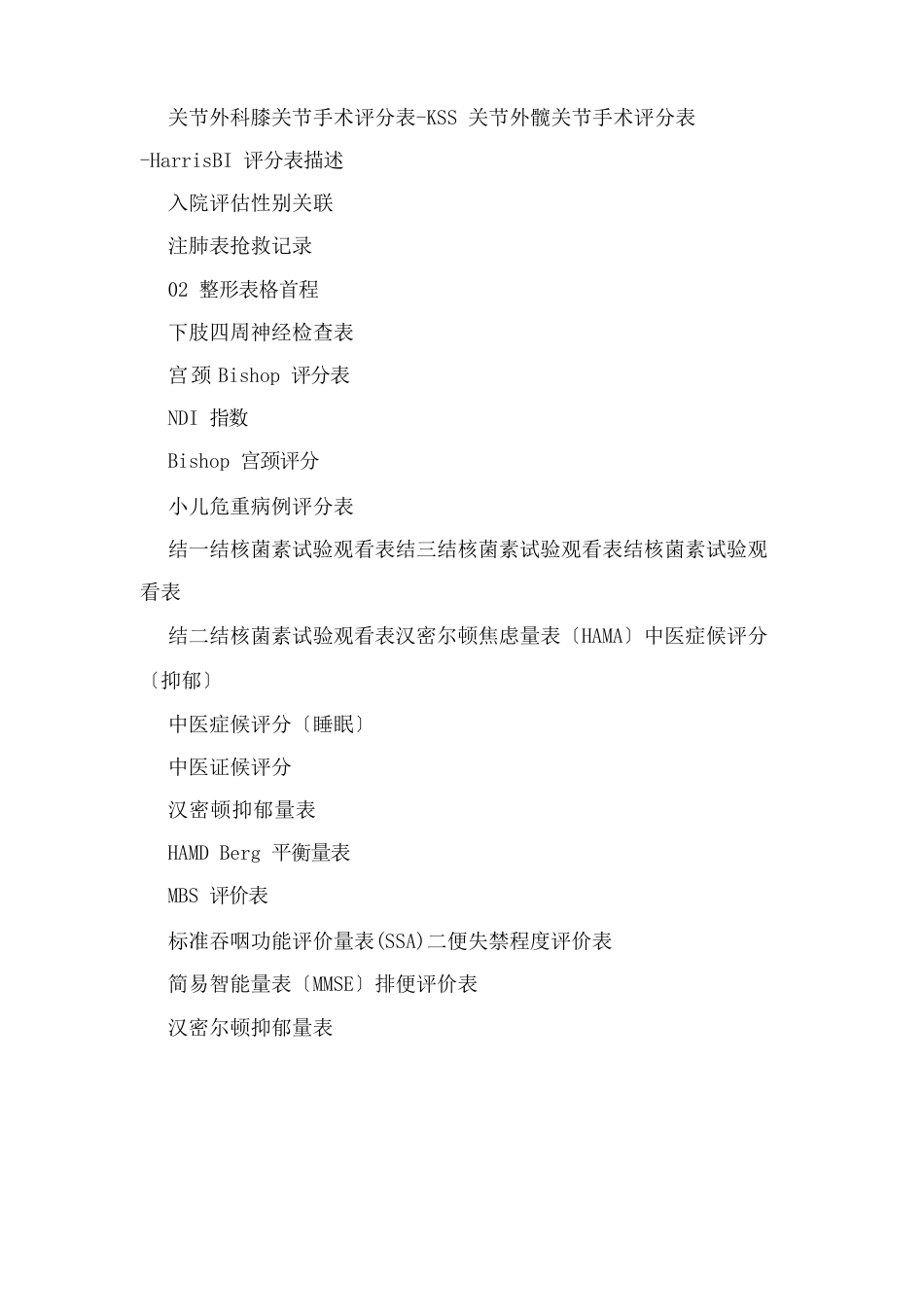 医学量表大全_第2页