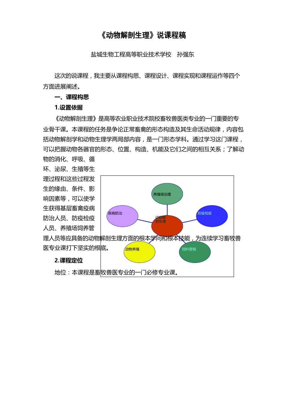 动物解剖生理说课程_第1页