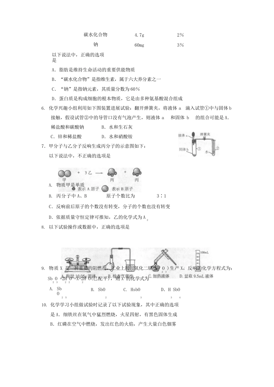 山东省潍坊市2022年中考真题化学试卷_第2页