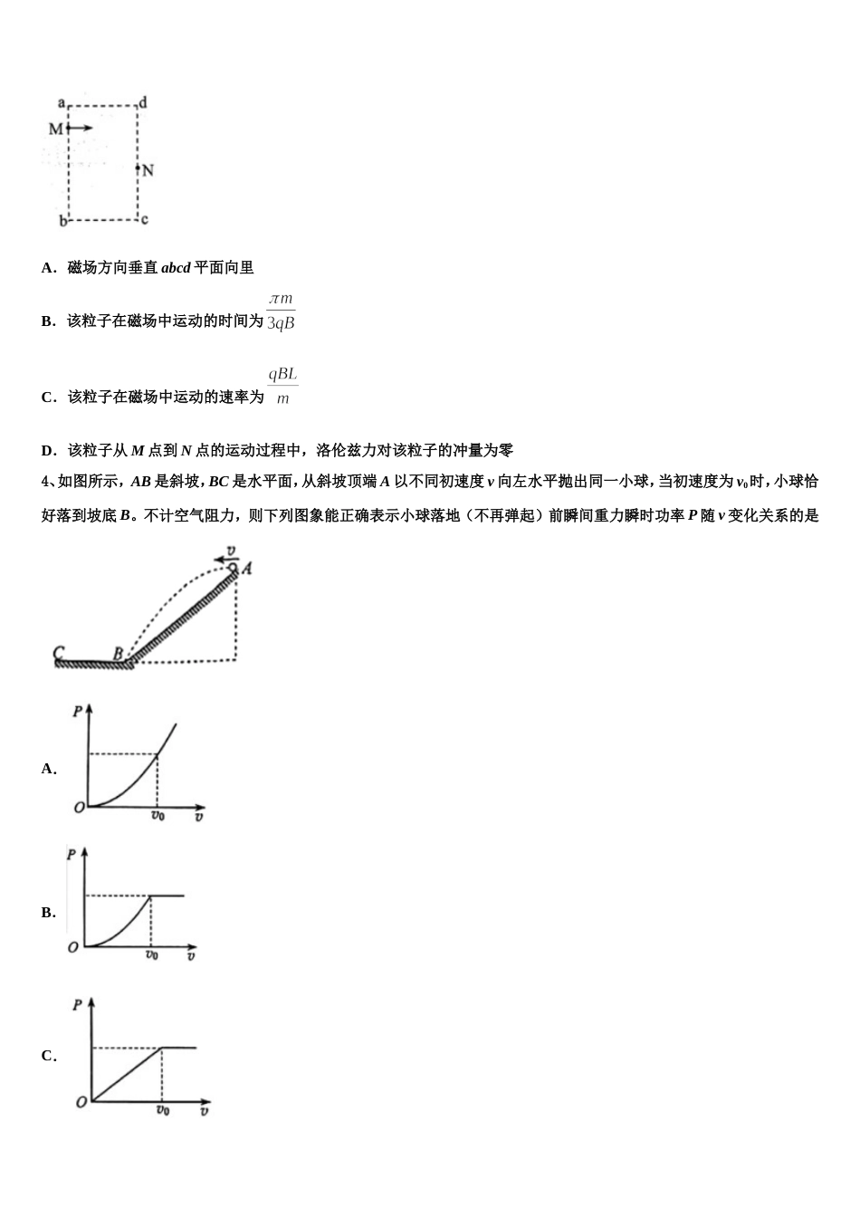 河北省张家口一中2023年高三下学期高考模拟考试物理试题（理工类）试卷_第2页