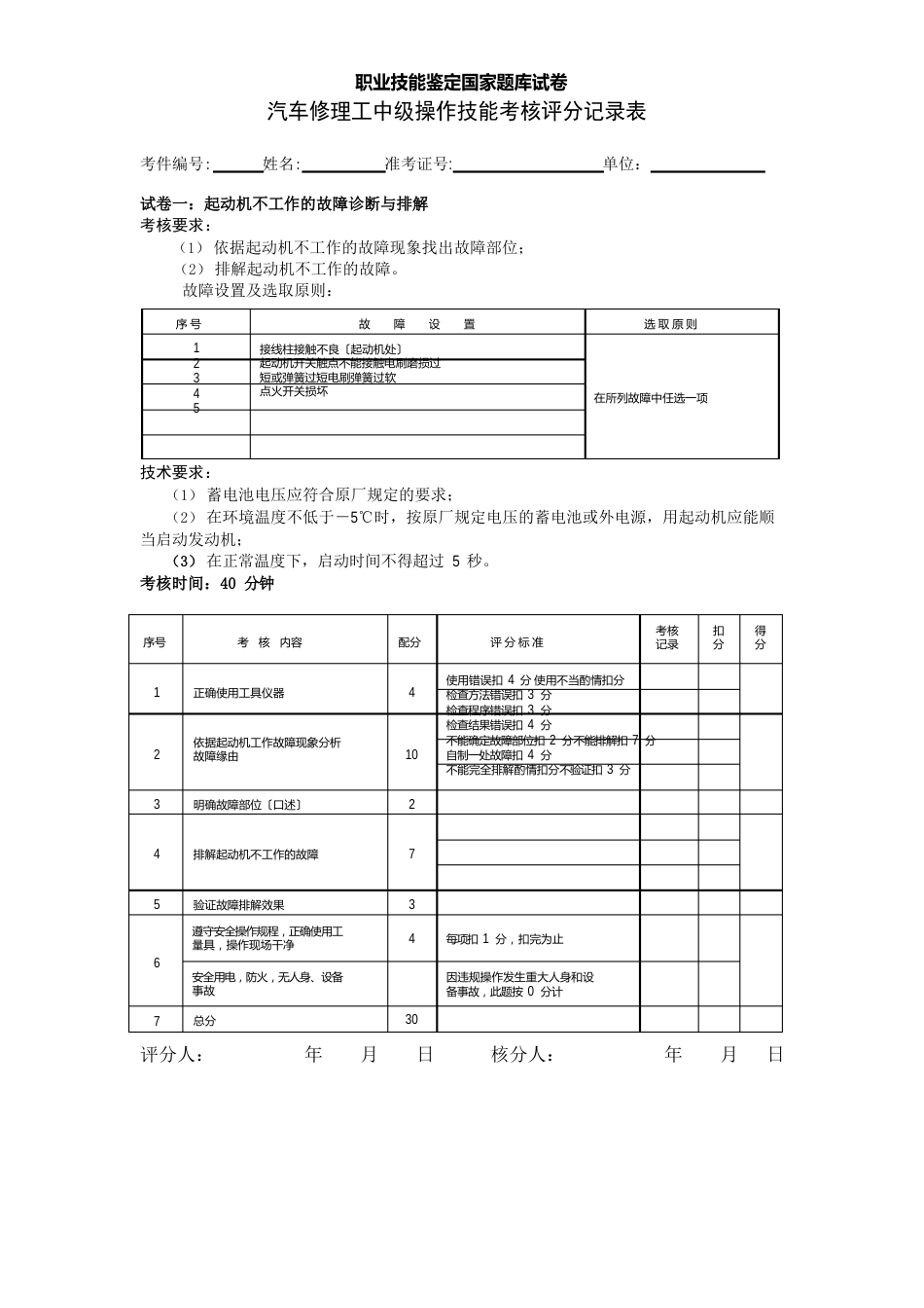 中级汽车修理工技能试卷汇总_故障排除_第2页