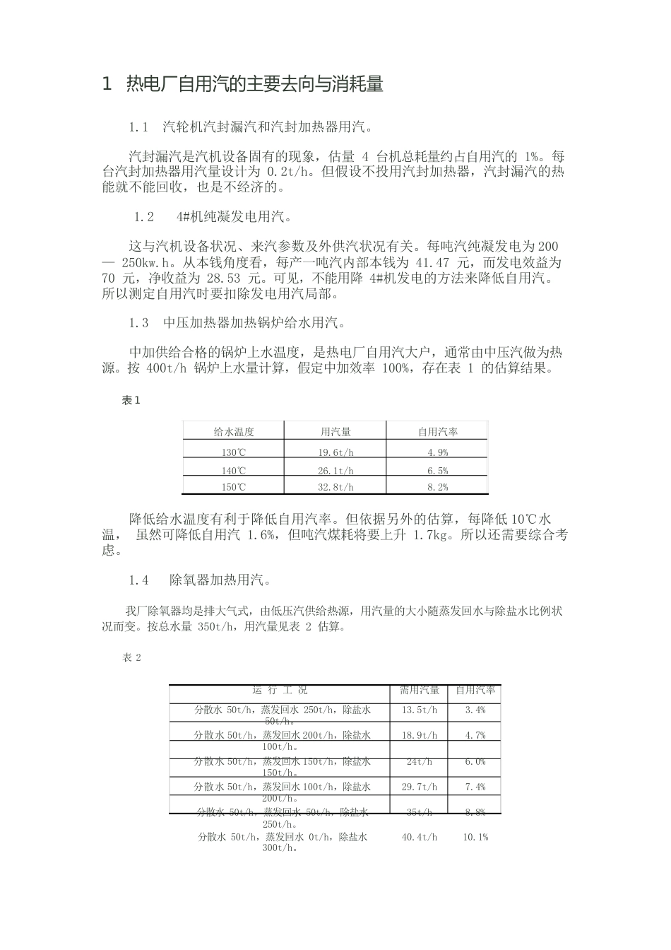 1热电厂自用汽的主要去向与消耗量_第1页