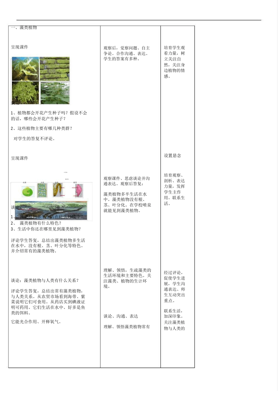 藻类苔藓和蕨类植物公开课获奖教案新版新人教版教学案_第2页