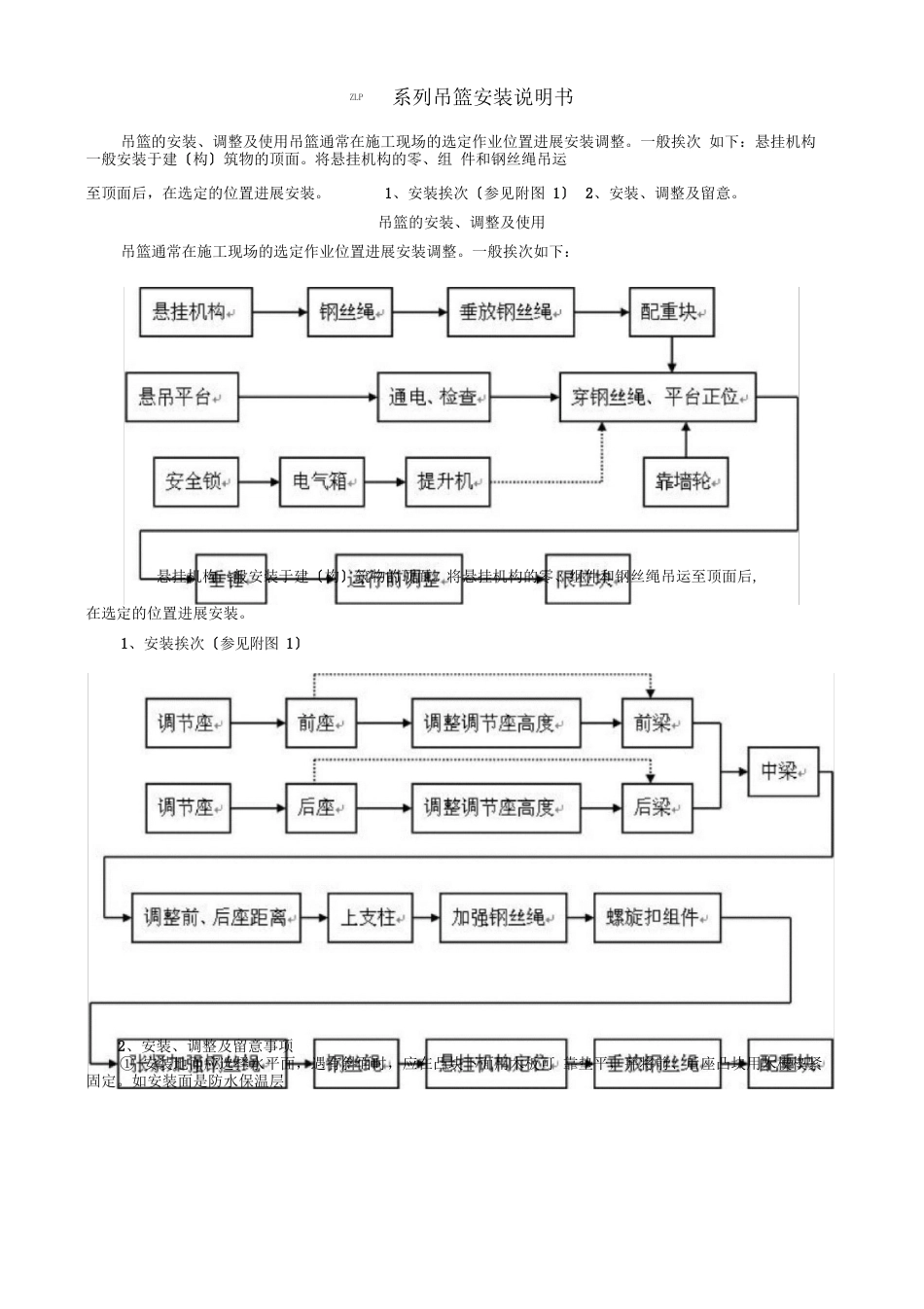 ZLP系列吊篮安装说明书_第1页