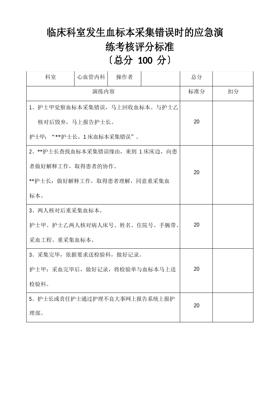 血标本采集错误应急演练_第3页