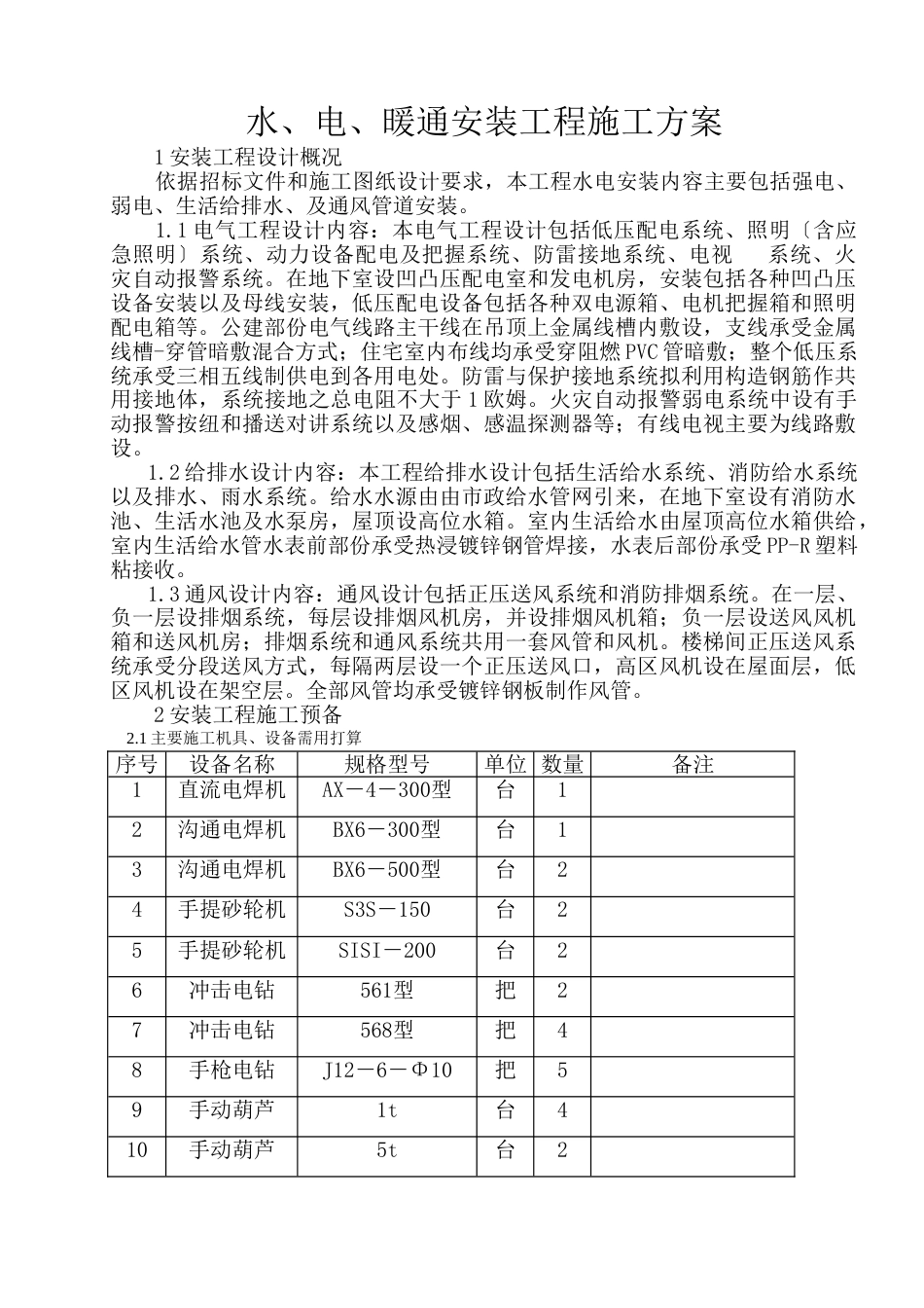水电暖施工方案_第1页
