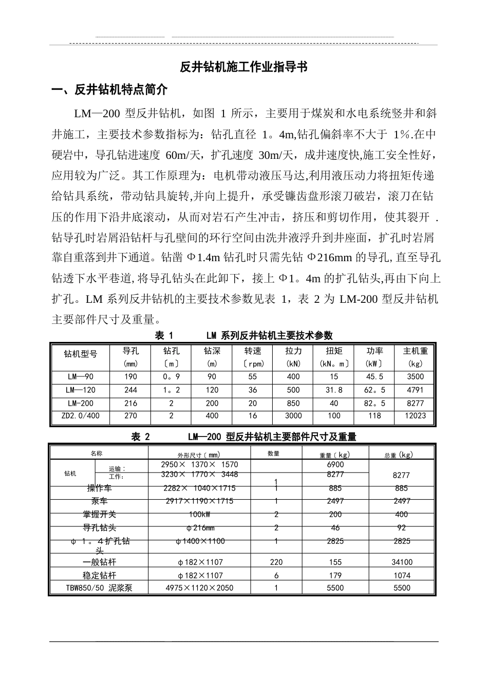 反井钻机施工作业指导书_第1页