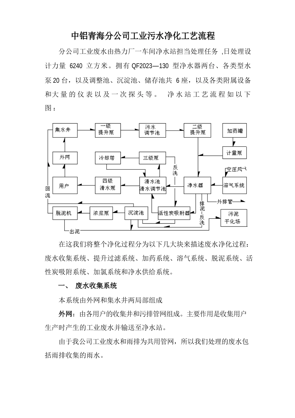 工业污水净化工艺流程_第1页