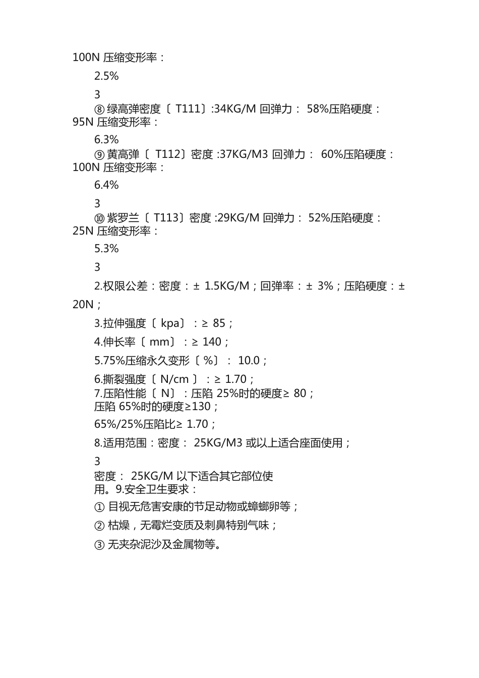 沙发系列主要材质说明及质量标准._第3页