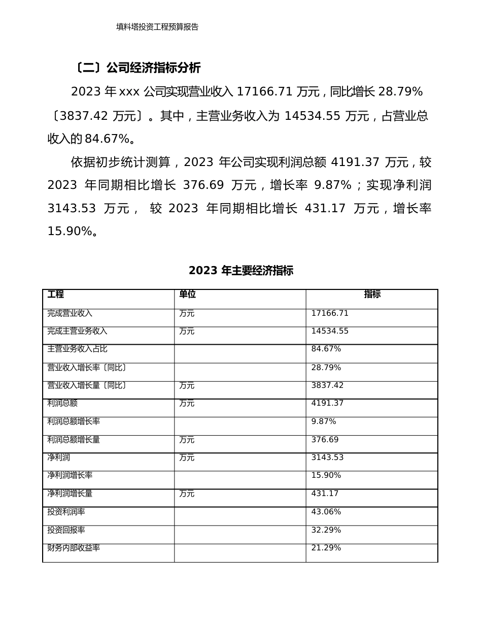 填料塔投资项目预算报告_第3页