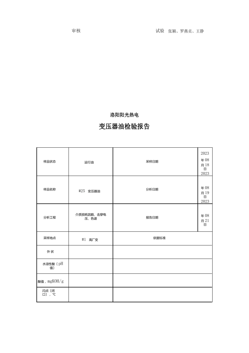 变压器油分析报告_第2页