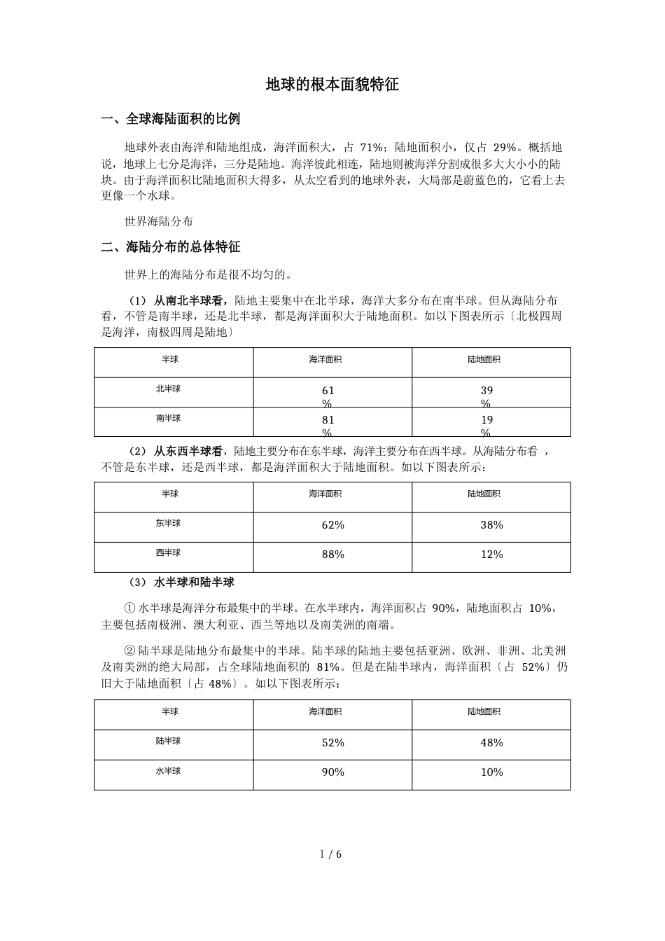 人教版地理七年级上册第一节大洲和大洋教案及课后习题_第1页