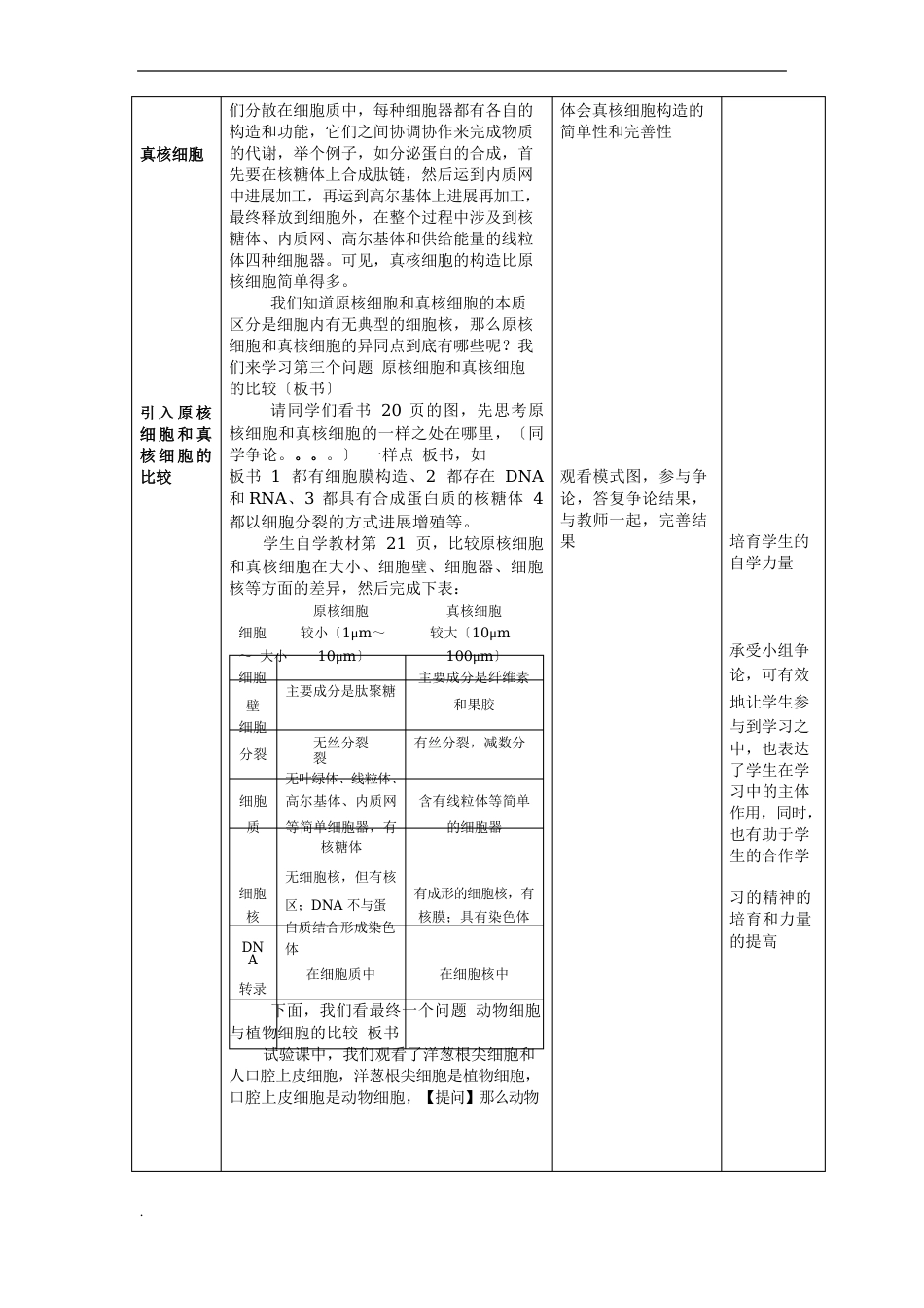 原核细胞和真核细胞教案_第3页