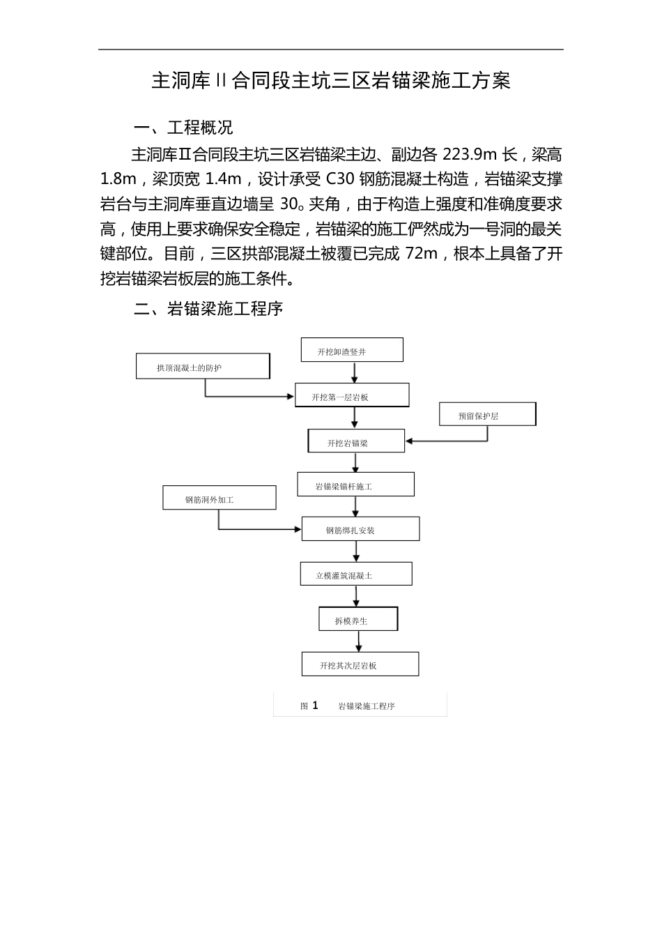 岩锚梁施工方案及岩锚梁砂浆锚杆施工方法_第1页