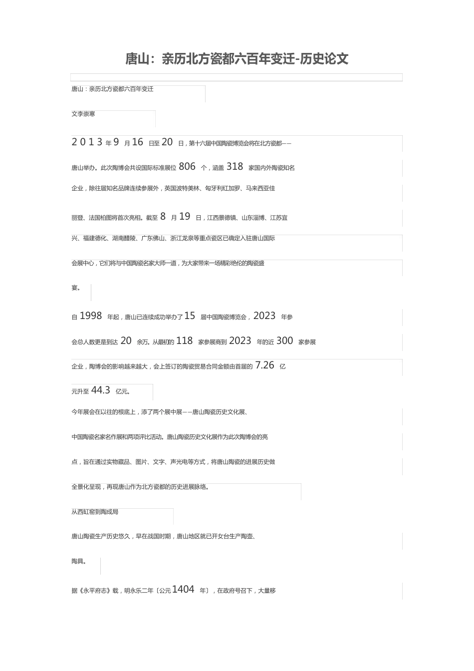 唐山：亲历北方瓷都六百变迁_第1页