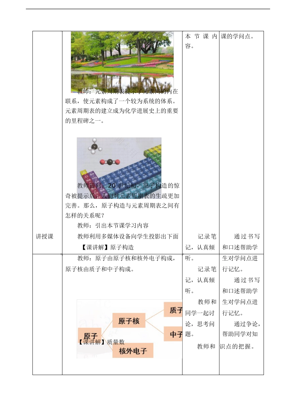 《第一节原子结构与元素周期表》课堂教学教案教学设计(统编人教版)_第2页