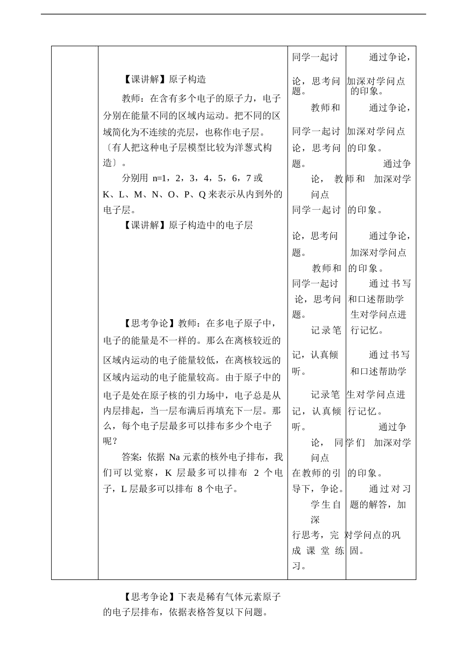 《第一节原子结构与元素周期表》课堂教学教案教学设计(统编人教版)_第3页