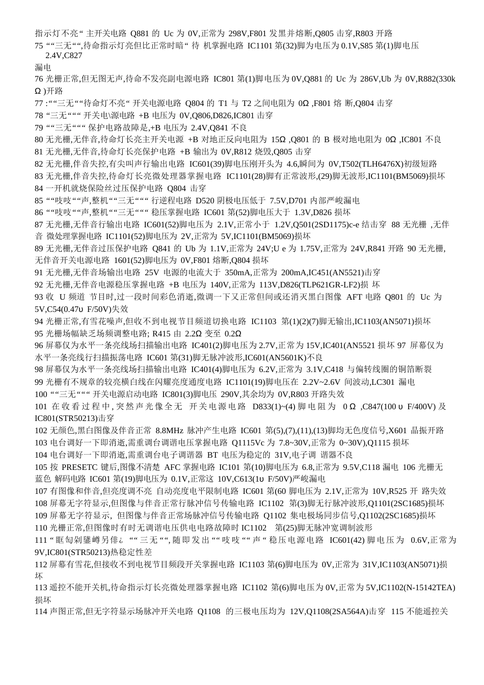 松下TC188型彩色电视机速修手册_第3页