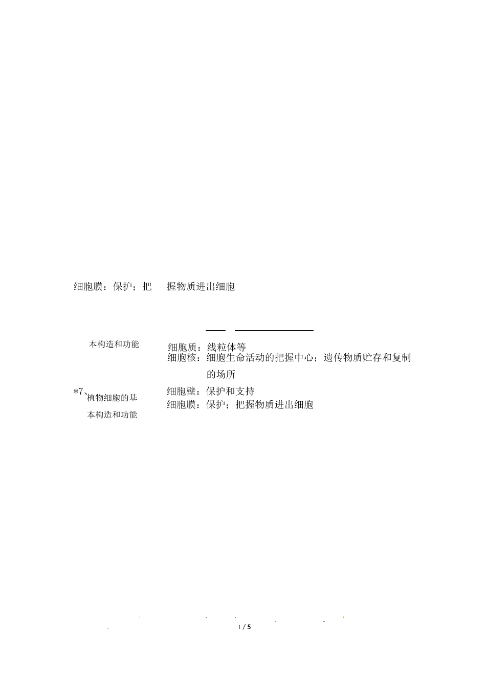 《细胞是生命活动的基本单位》知识点复习检测_第2页