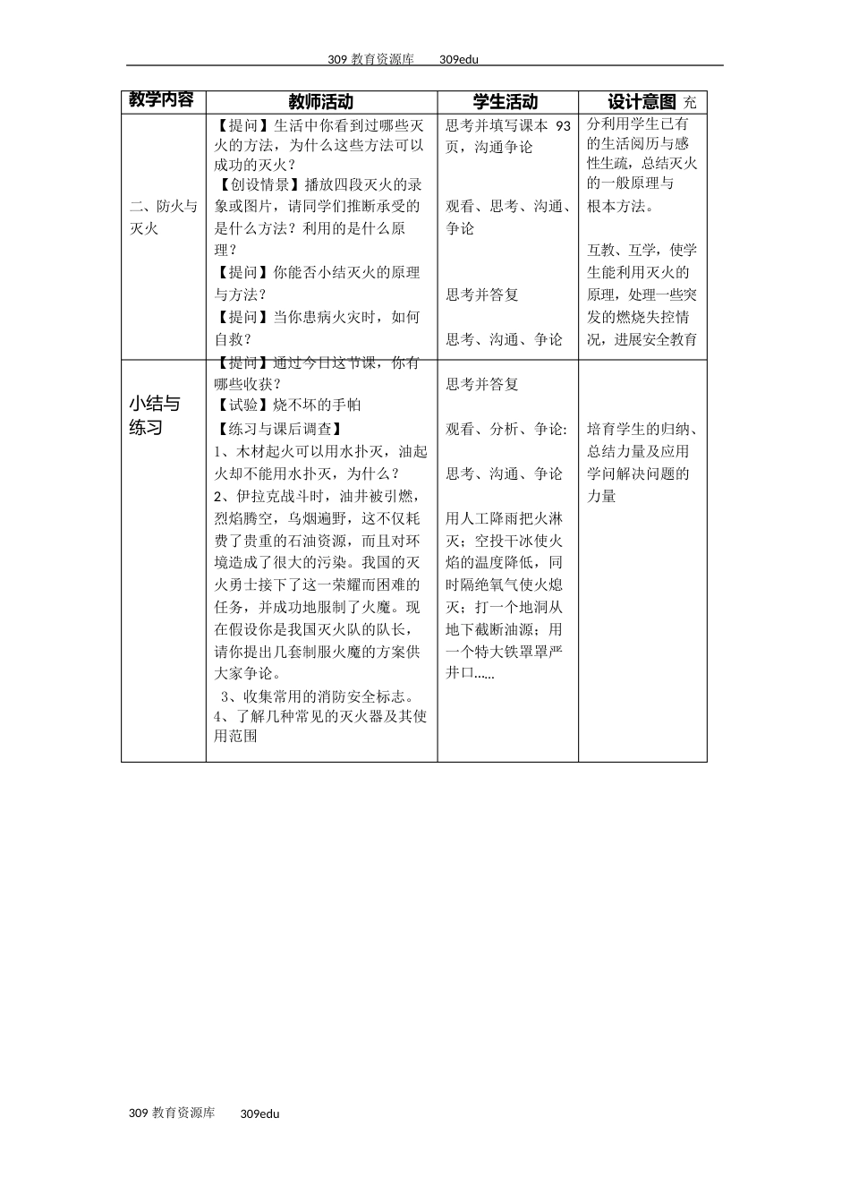 沪教版化学九年级上册4.1《常见的化学反应燃烧》参考教案_第3页