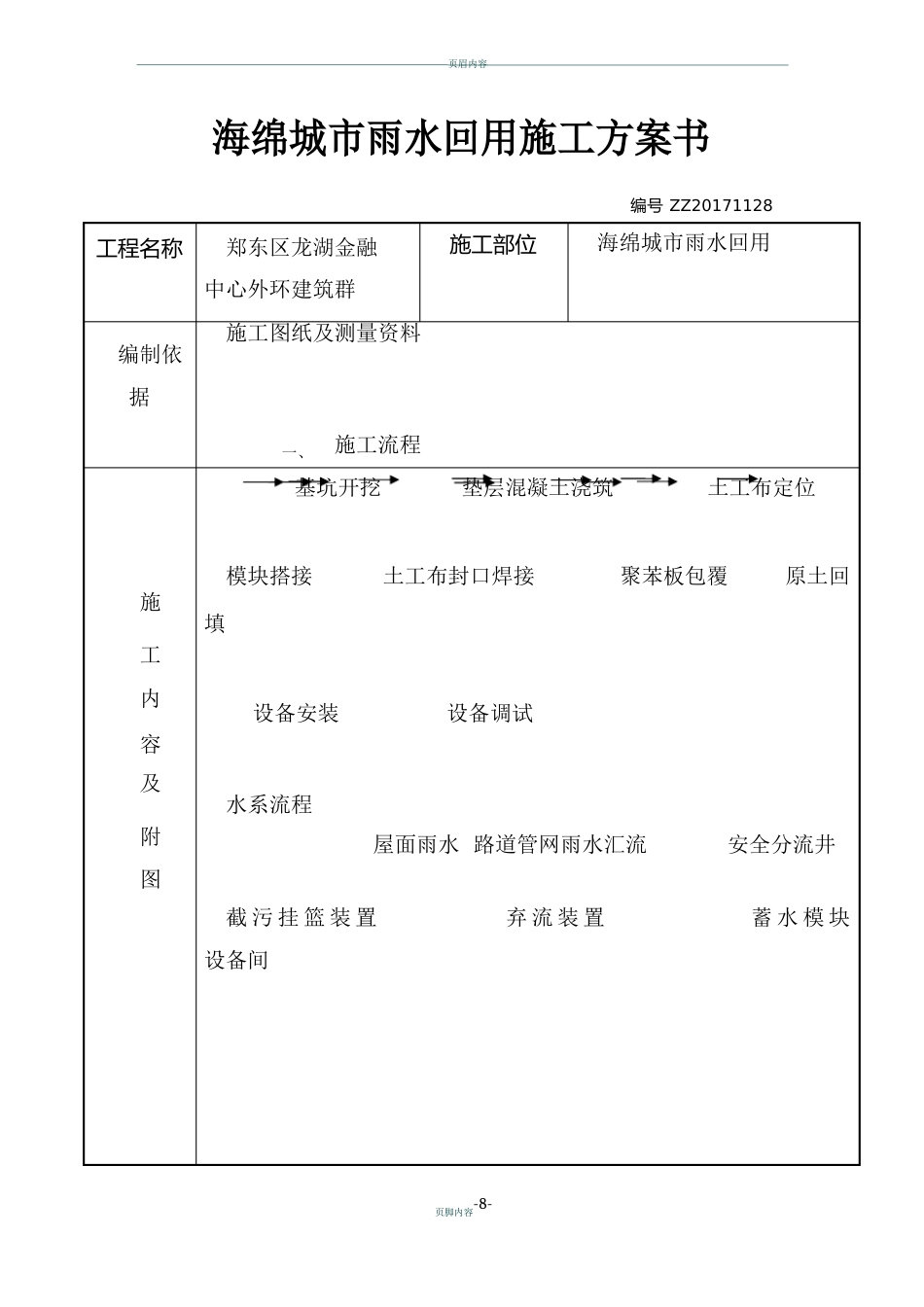 海绵城市雨水回用施工方案书_第1页