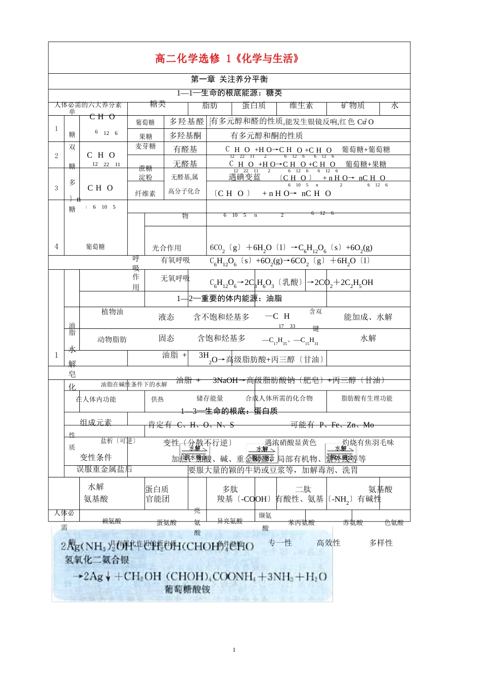 高中化学选修1知识点总结归纳_第1页