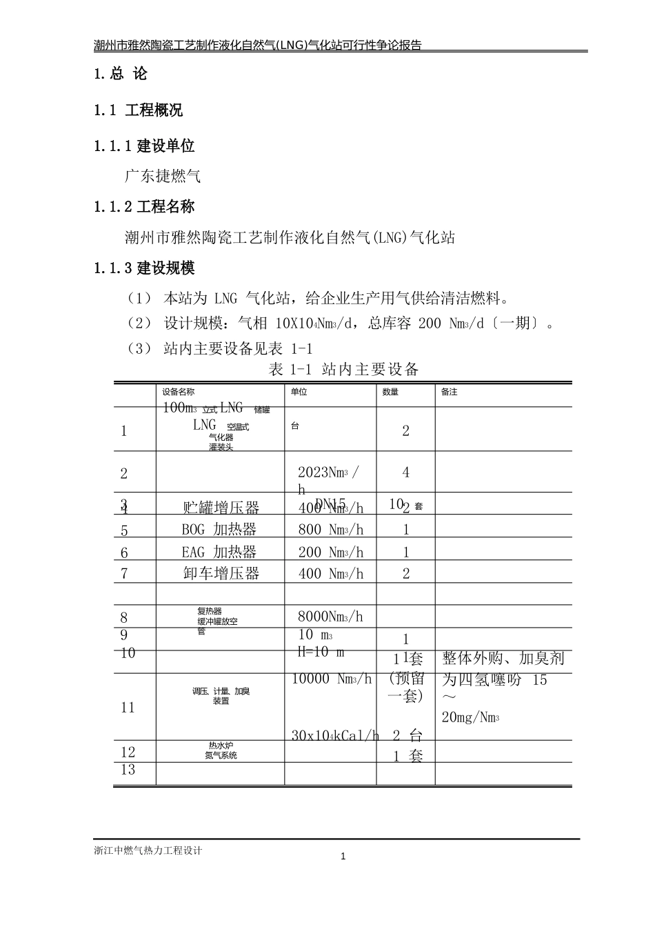 某某陶瓷工艺制作有限公司液化天然气(lng)气化站建设项目投资可行性研究报告正文终稿_第2页