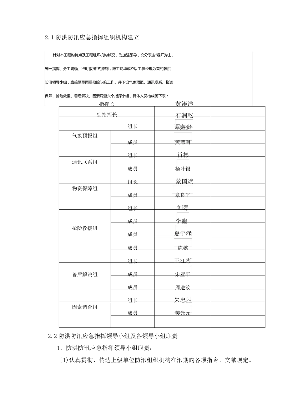 防洪防汛应急预案模板_第2页