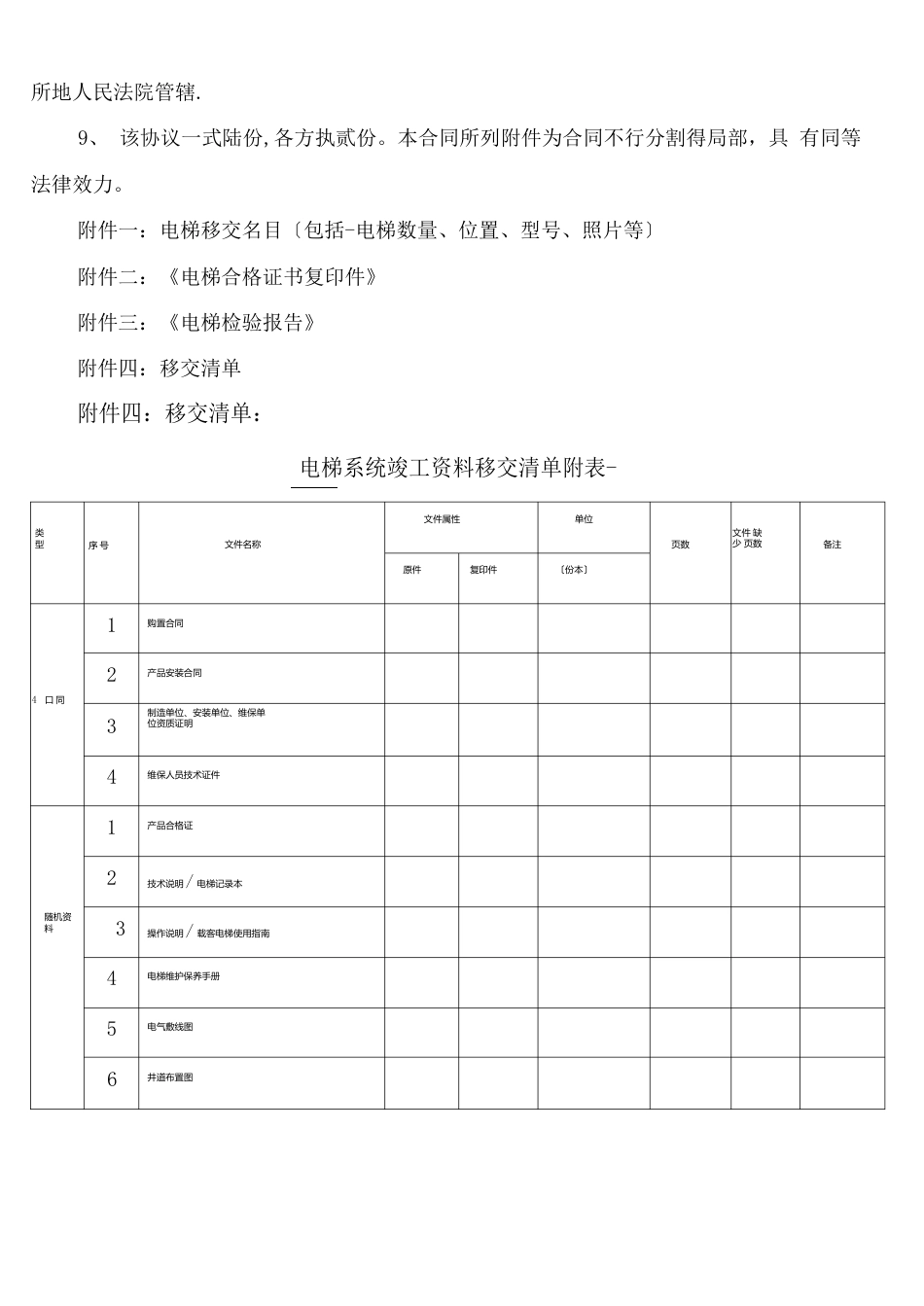 电梯移交协议_第2页