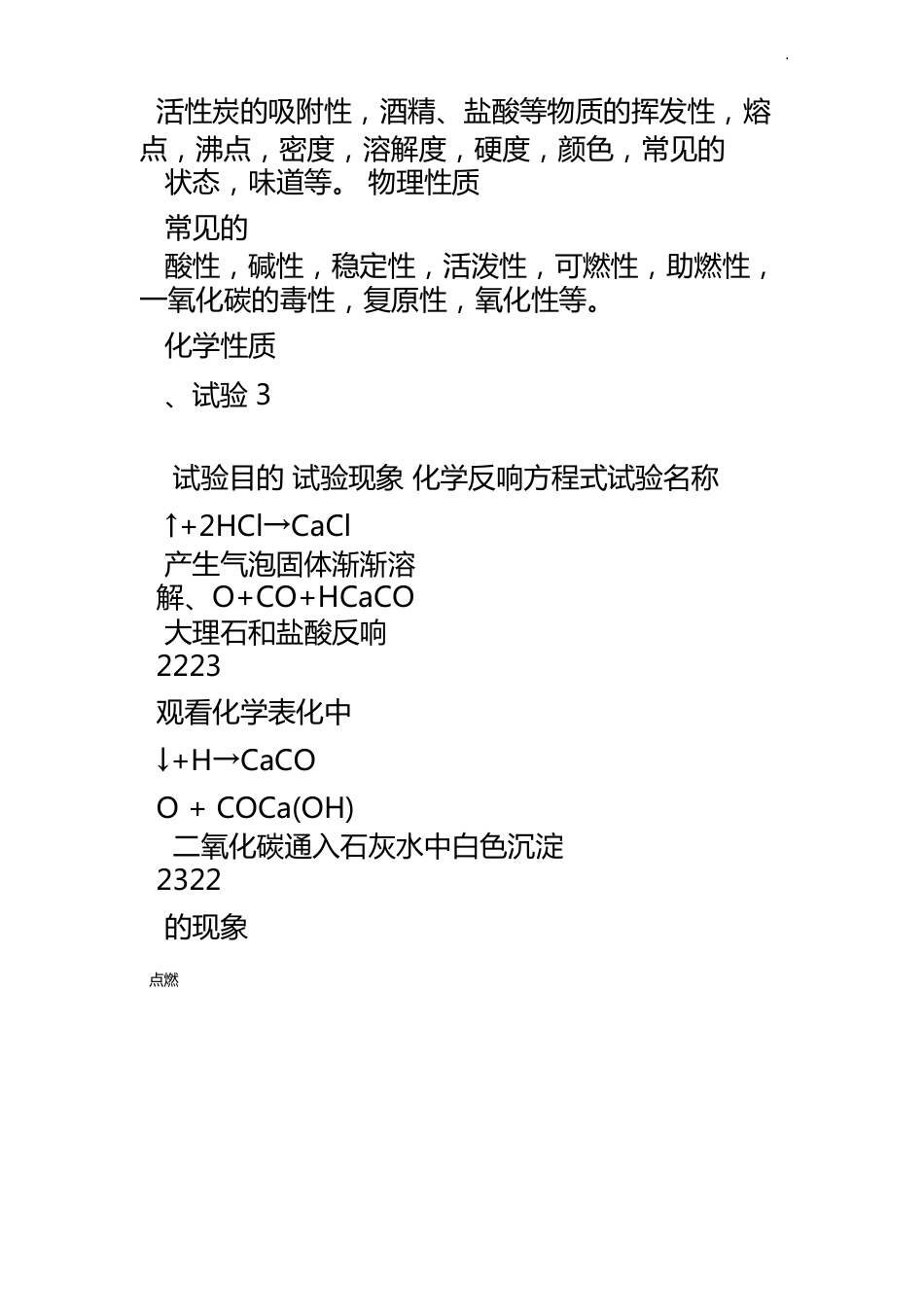 上海初三化学教学材料知识梳理(全册)_第2页