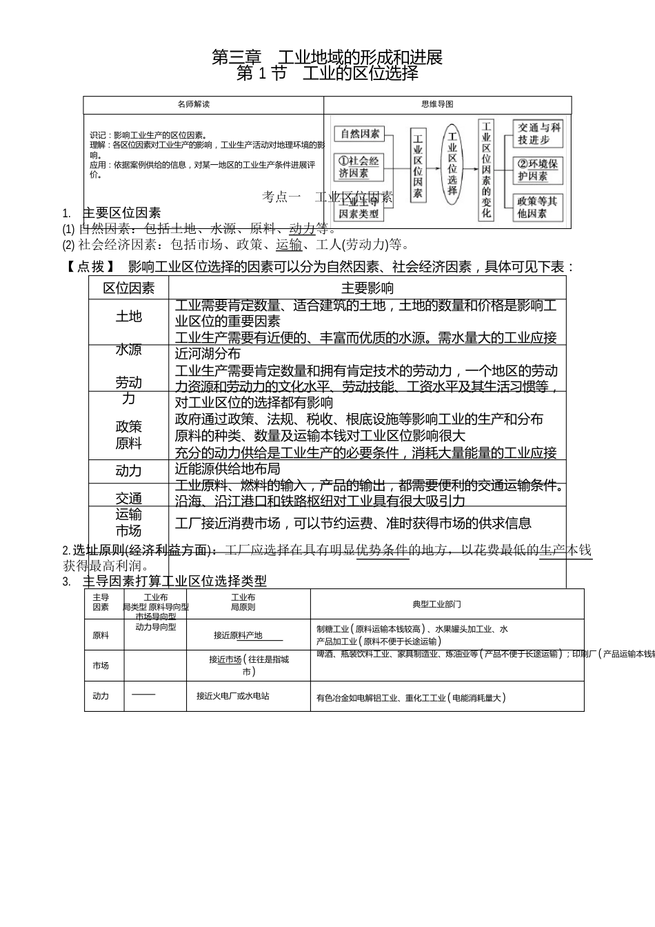 工业地域的形成和发展知识点_第1页