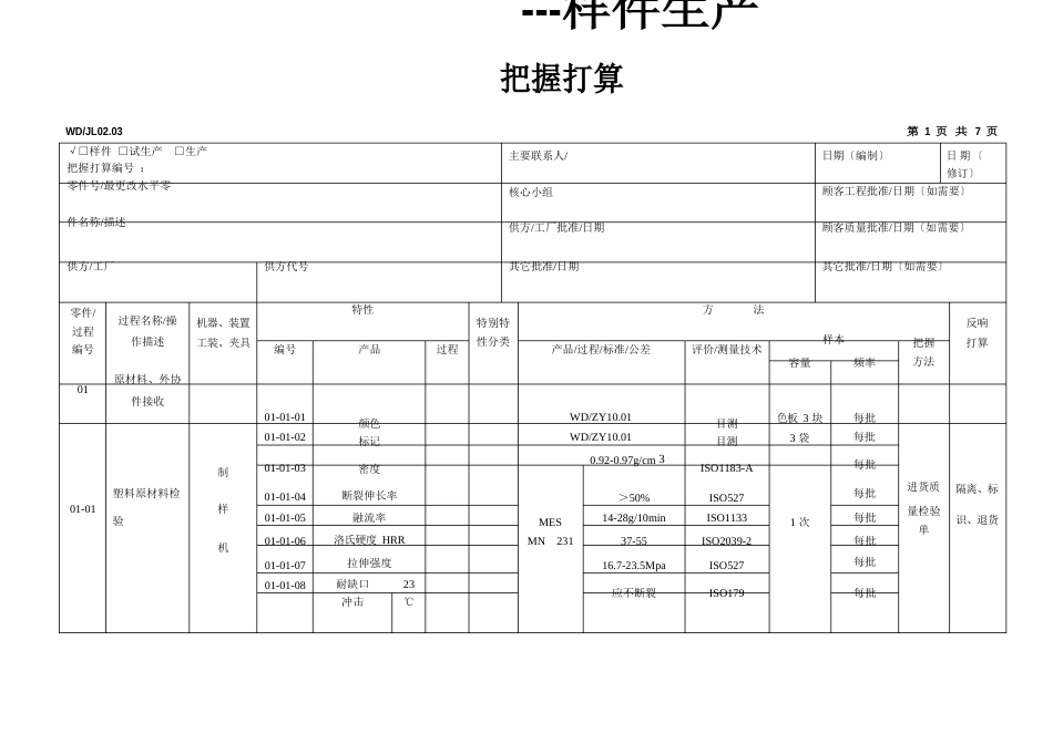 塑料件的控制计划实例_第1页