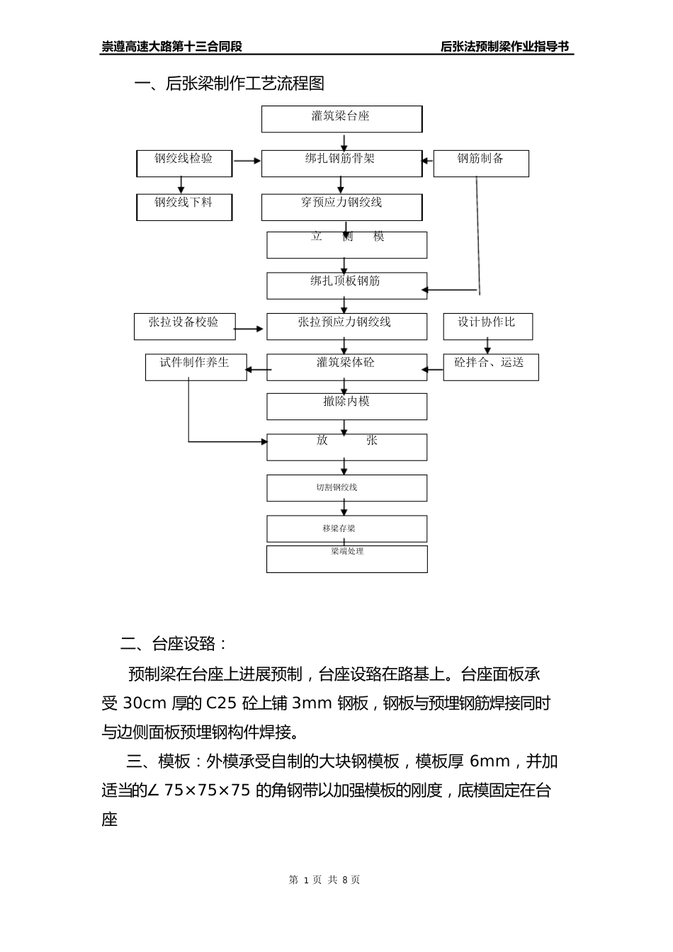 预应力混凝土后张梁作业指导书_第1页