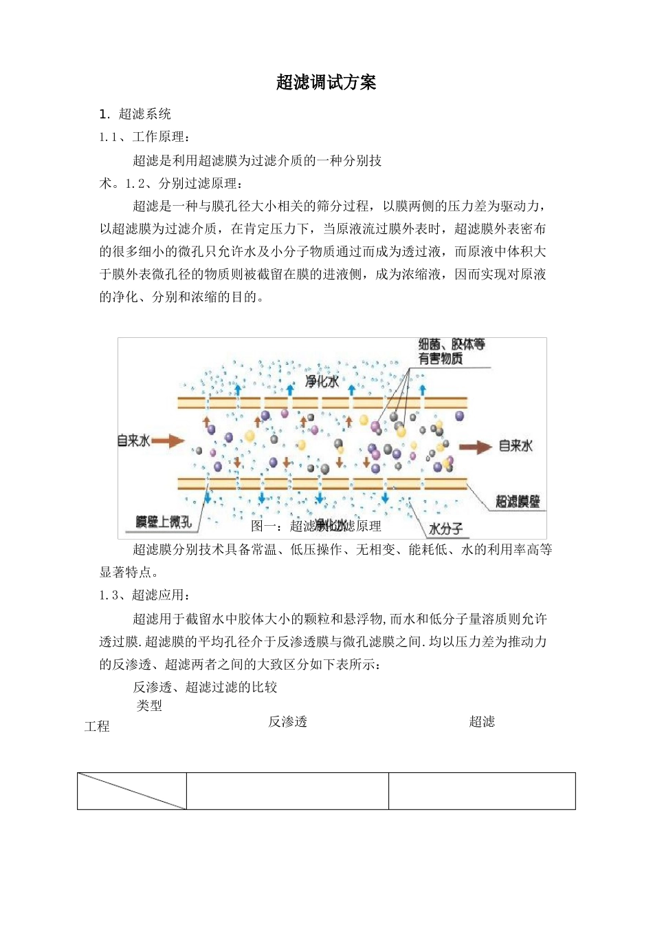 超滤调试方案_第1页