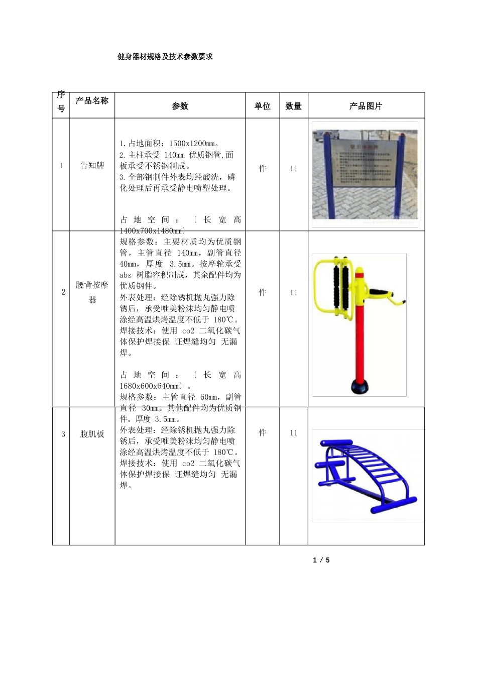 健身器材技术参数_第1页