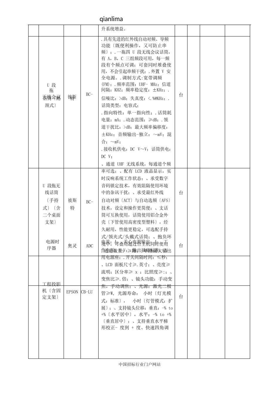 多媒体设备项目招投标书范本_第3页