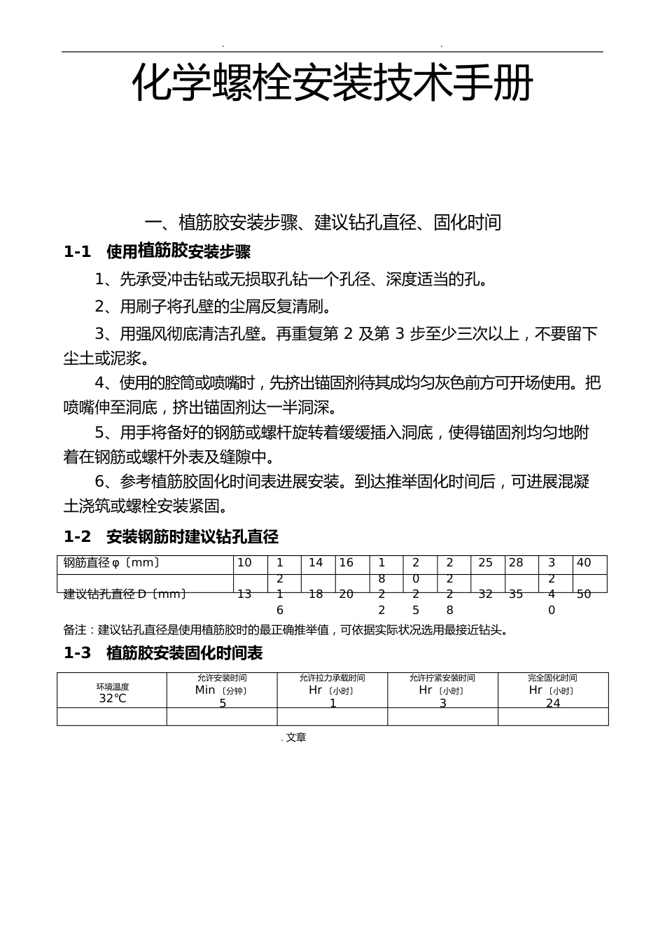 化学螺栓安装技术手册_第1页