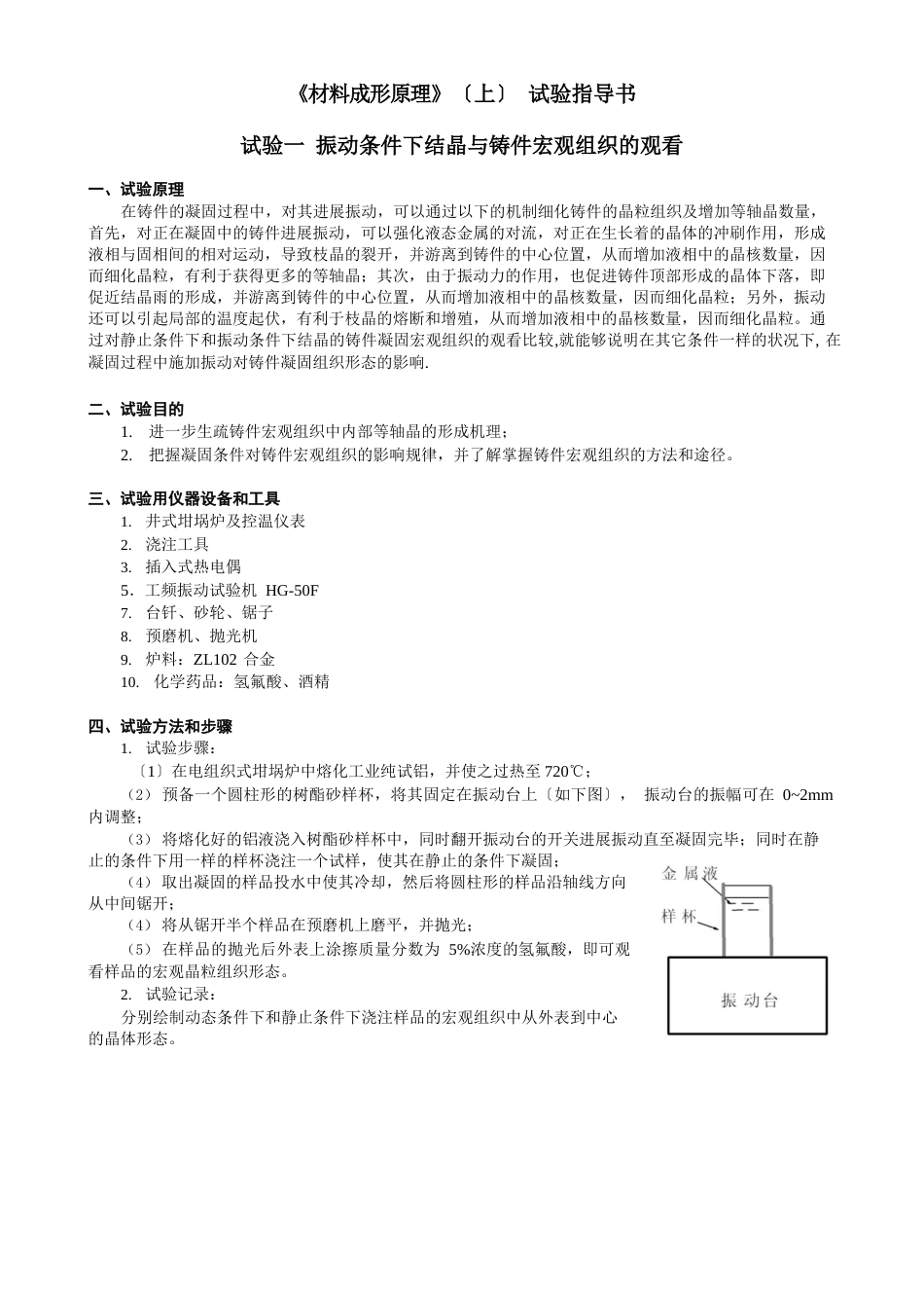 《材料成形原理》实验指导书_第1页