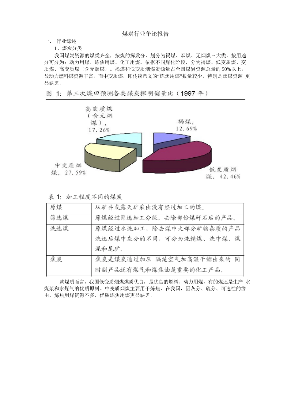 煤炭行业研究报告_第1页