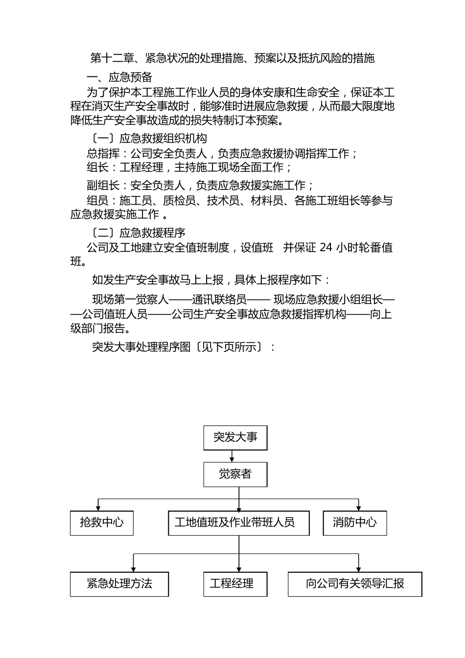 紧急情况的处理措施、预案以及抵抗风险的措施_第1页