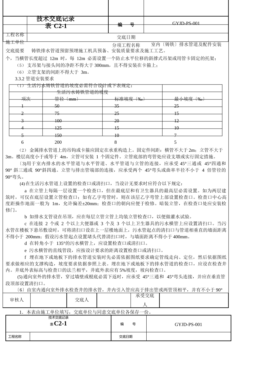 铸铁管道安装技术交底_第2页