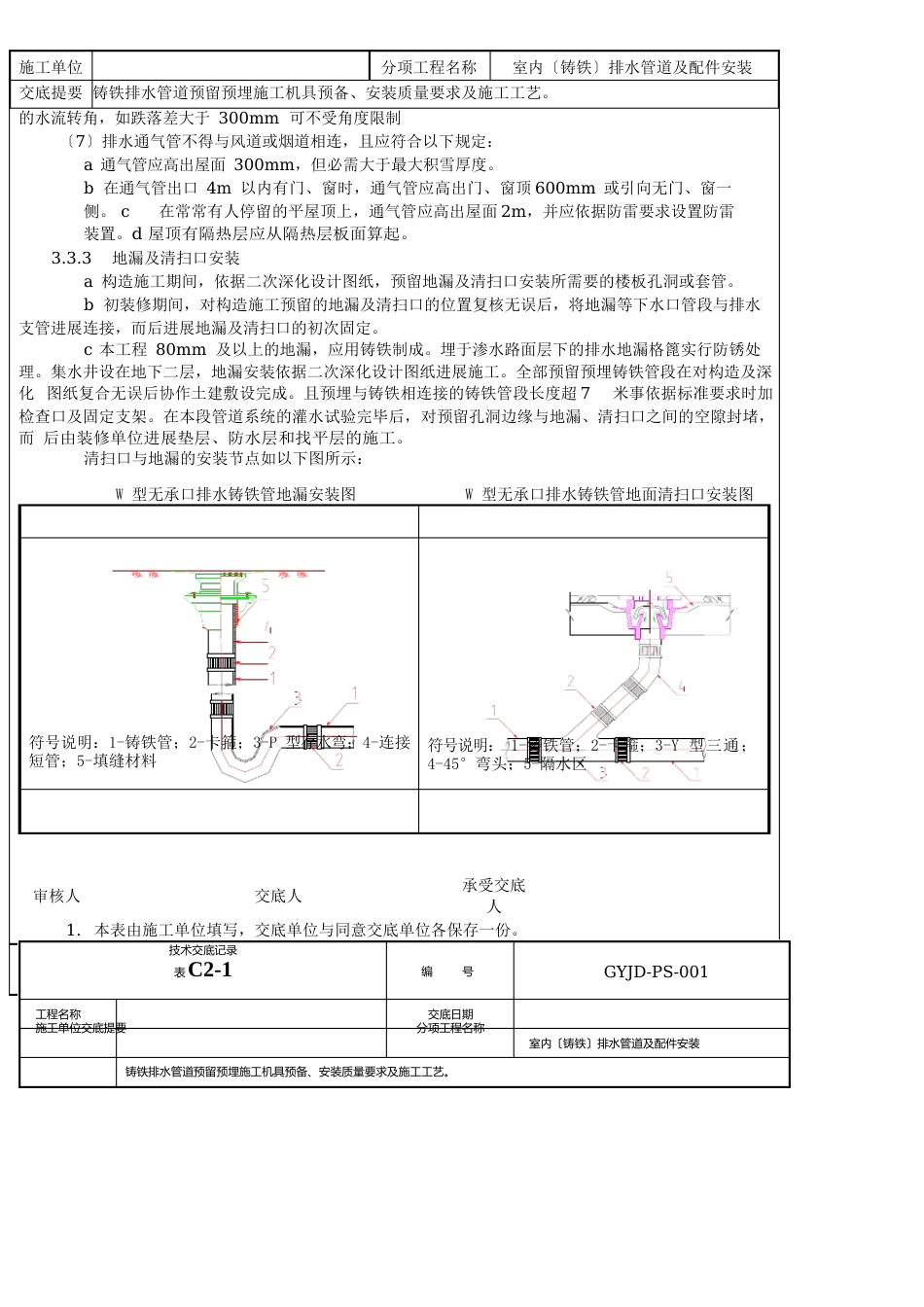 铸铁管道安装技术交底_第3页