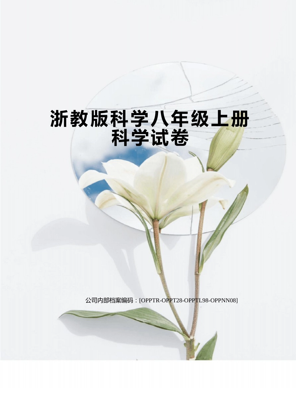 浙教版科学八年级上册科学试卷_第1页