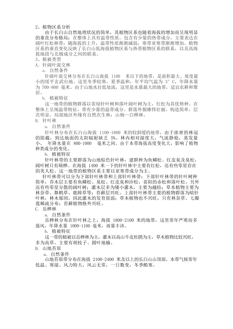 长白山植物与土壤野外实习报告_第3页