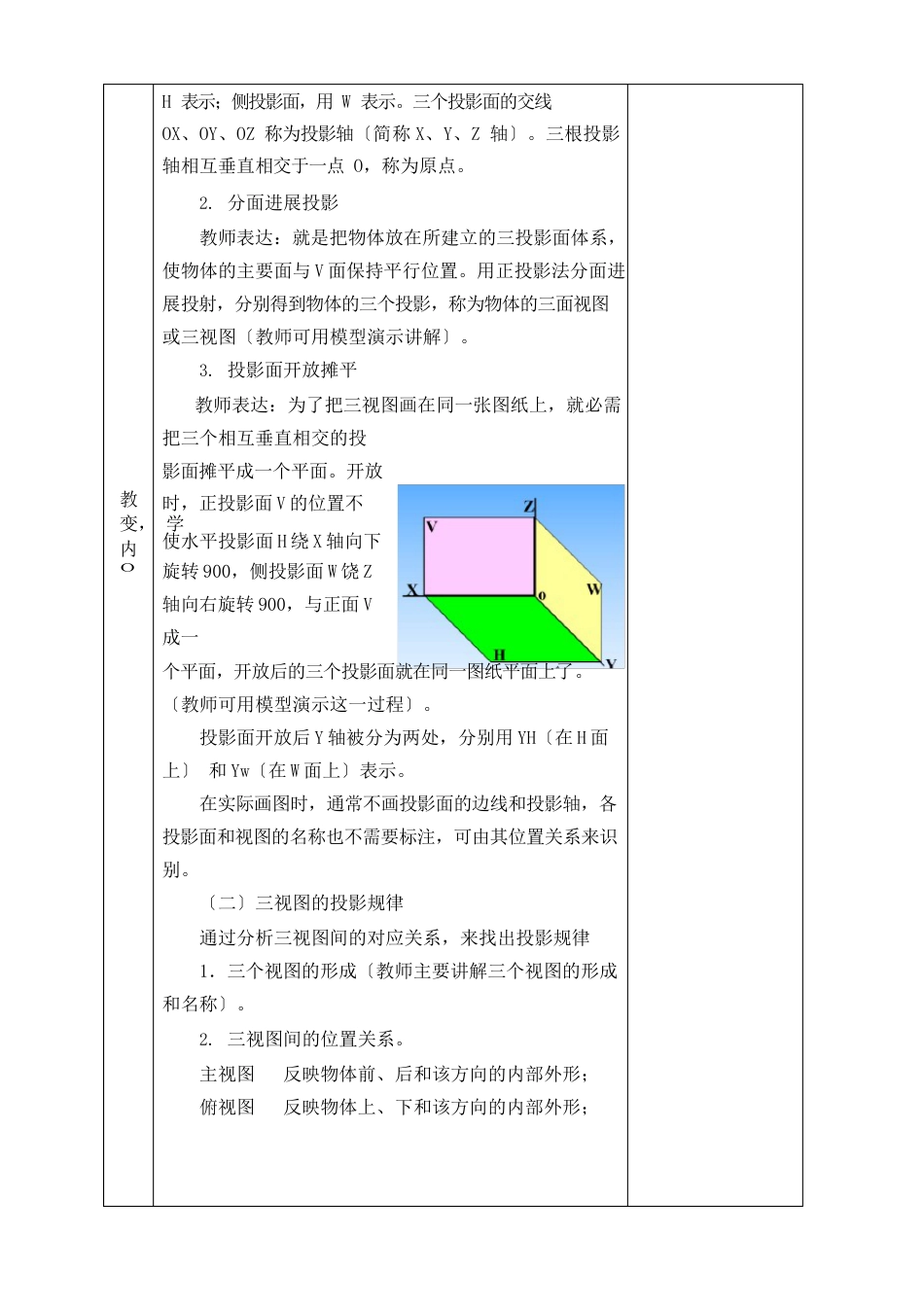 中职机械制图教案：三视图的形成与投影规律(全2课时)_第2页