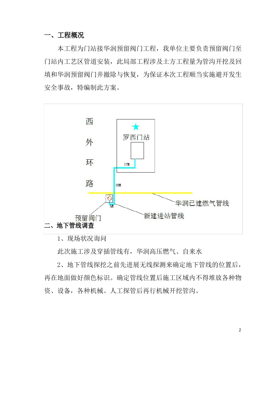 燃气管道施工保护方案_第2页