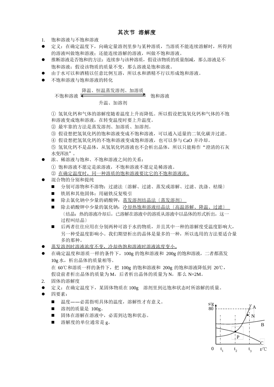 人教版化学第九单元《溶液》知识点背记归纳总结_第3页