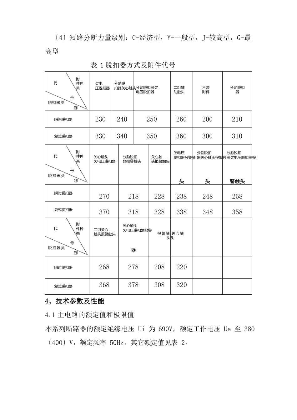 塑料外壳式断路器DZ20系列使用说明书_第3页